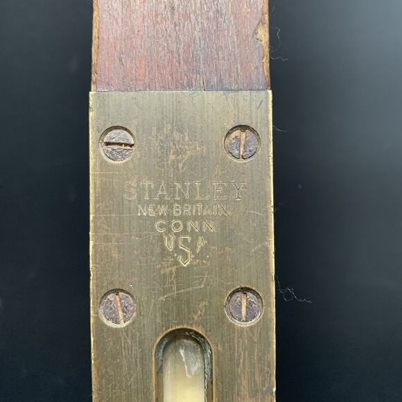 Antique Vintage Stanley New Britain USA No. 13 Wood & Brass 3 Bubble Level 30” - Picture 2 of 15